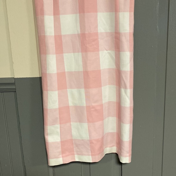 NWT Crown & Ivy Hello Spring Pink & White Plaid Cross Back Cotton Midi Dress - Picture 6 of 16
